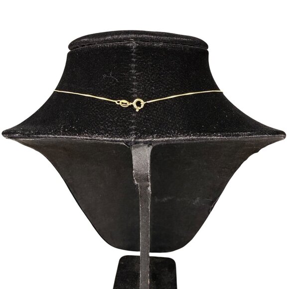 Gold Tone "P" Pendant Necklace 925 Sterling Silver Chain Round Crystal Accent - Picture 2 of 6